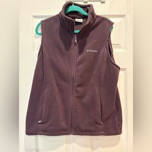 Columbia Fleece Vest in Plum with Teal Trim